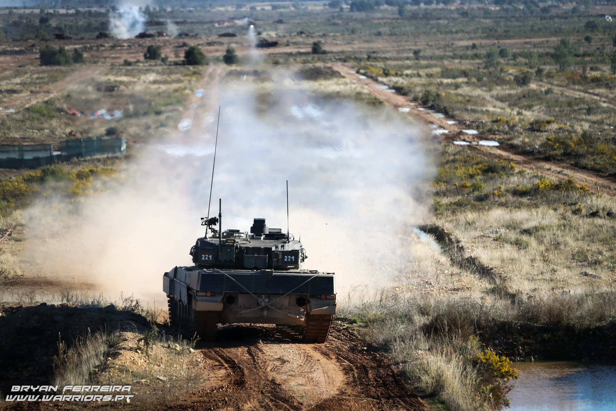 Portuguese Mechanized Brigade Leopard 2A6 Tank fires a round
